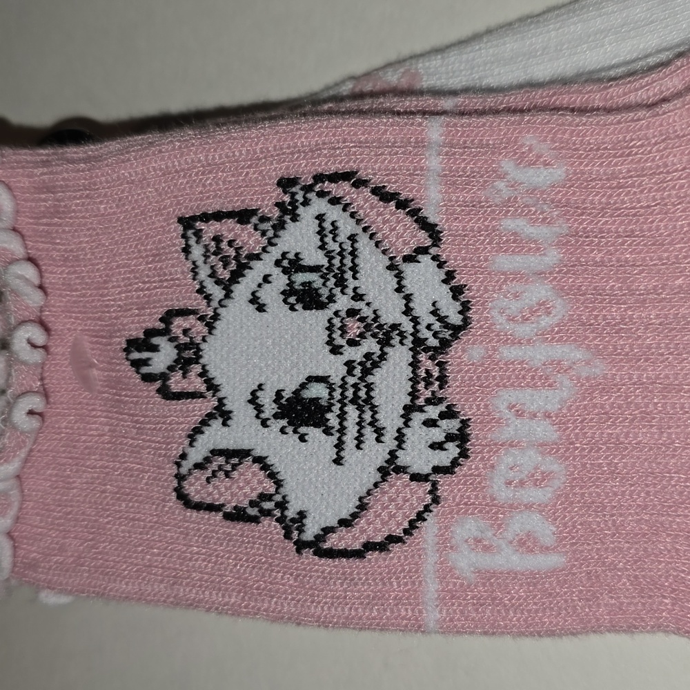 Set of 2 Pink and White Aristocats Socks with a Matching Lipgloss